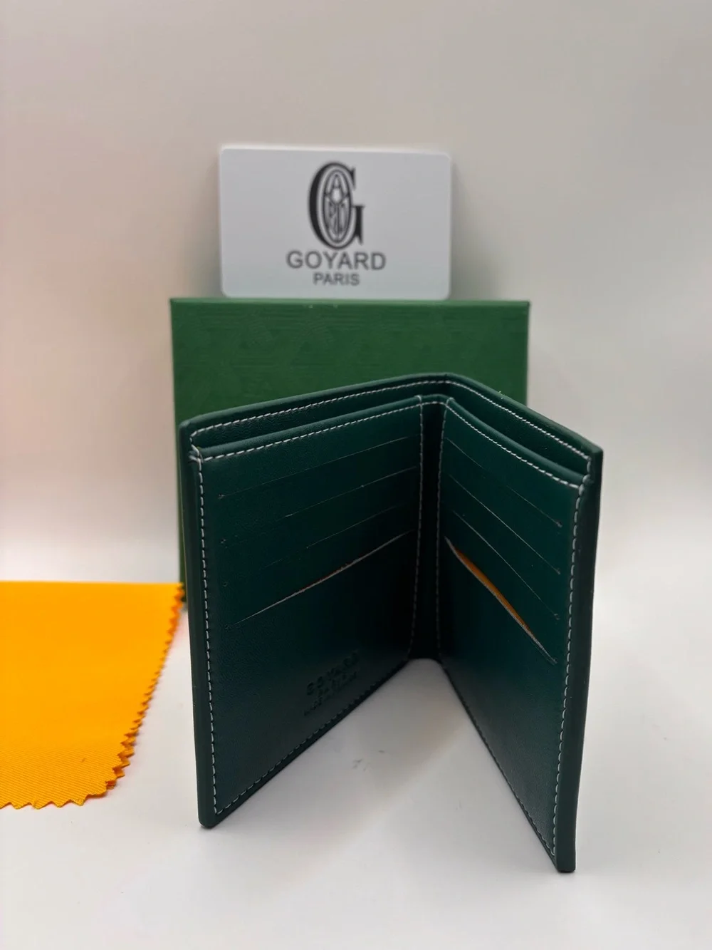 Goyard Green Goyardine Men's Bifold Card Holder Wallet
